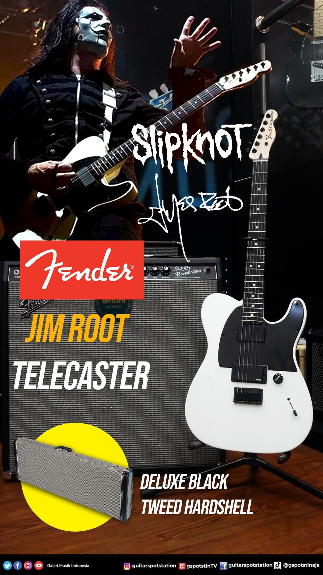 Jual Fender Artist Jim Root Telecaster Guitar, Ebony Neck,